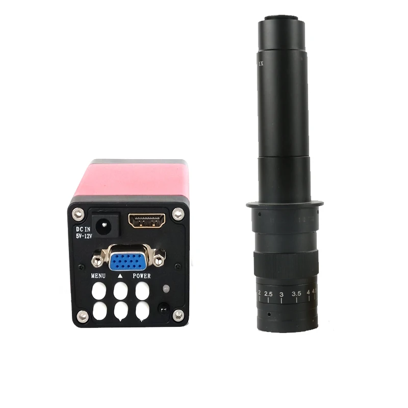 

720P 13MP 1/3" CMOS HDMI VGA Industrial Video Microscope Camera set +130X 180X 300X Adjustable Magnification Zoom C-mount Lens