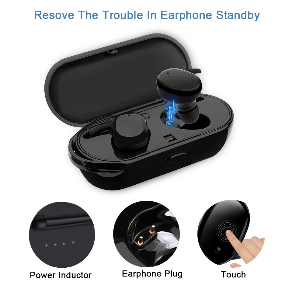 Беспроводные наушники Mini Dual V5.0 Bluetooth 3D стерео звук с двойным микрофоном и