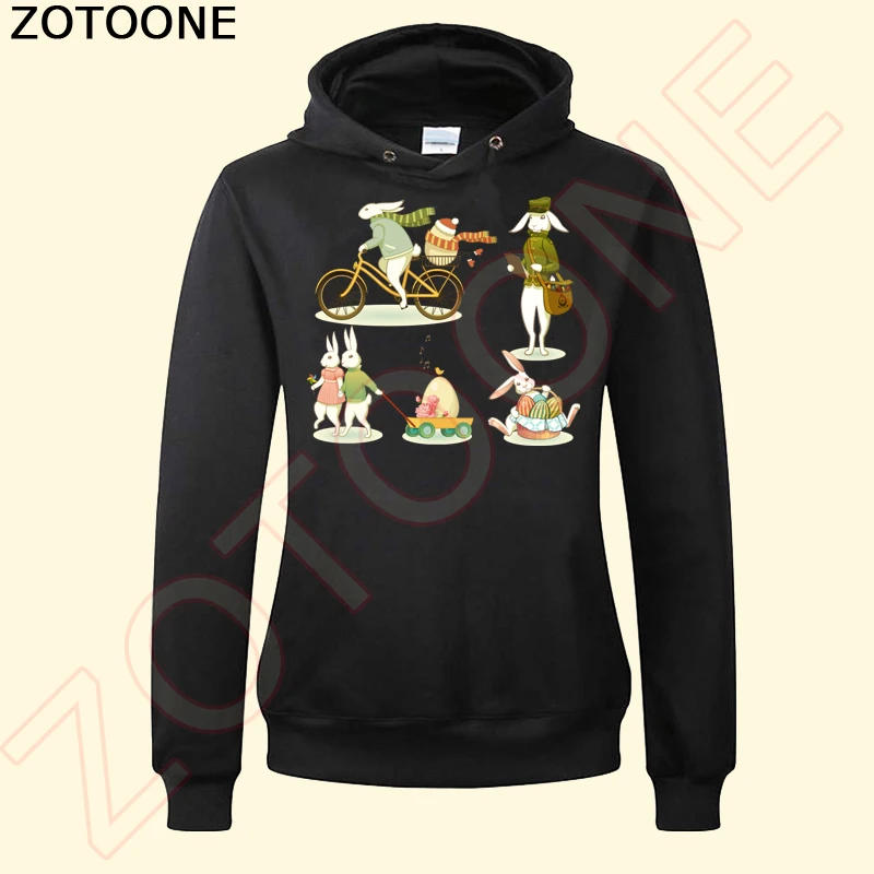 ZOTOONE милый кролик цвет яйцо пасхальные наклейки утюжок на патч печатных футболок
