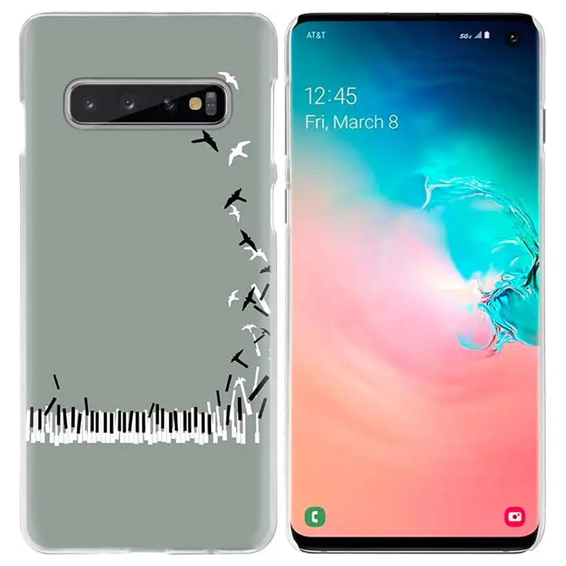С надписью «I Love Пианино музыкальный чехол для samsung Galaxy S10 5G S10e S9 S8 M30 M20 M10 J4 J6 плюс J8 Note 8 9 прозрачный жесткий чехол для телефона pc