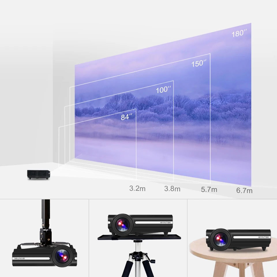 BYINTEK MOON BT96Plus голограмма 200 дюймов LED видео HD проектор для домашнего кинотеатра Full HD 1080P для Netflix