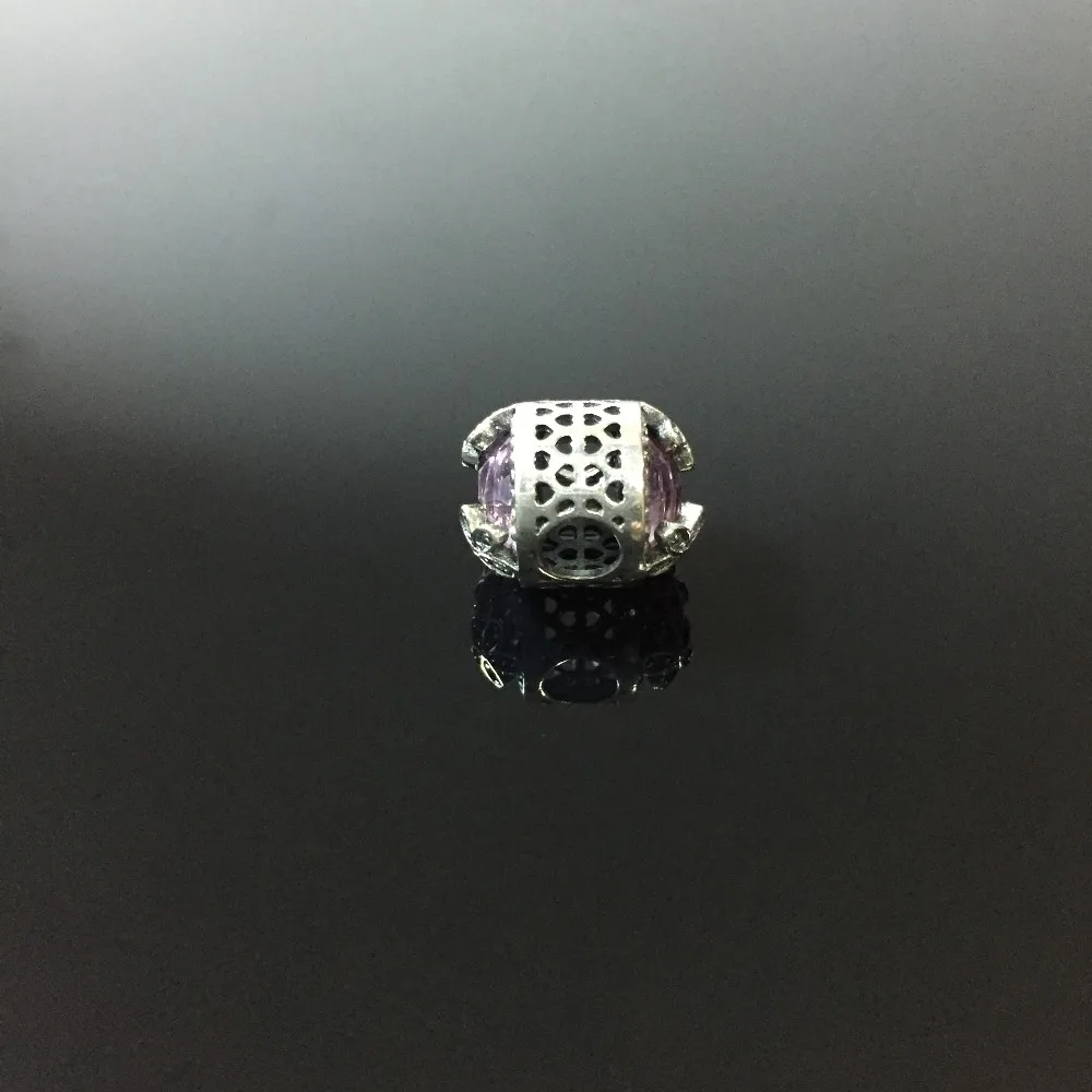 Браслет Pd из стерлингового серебра 925 пробы с розовыми кристаллами и бусинами |