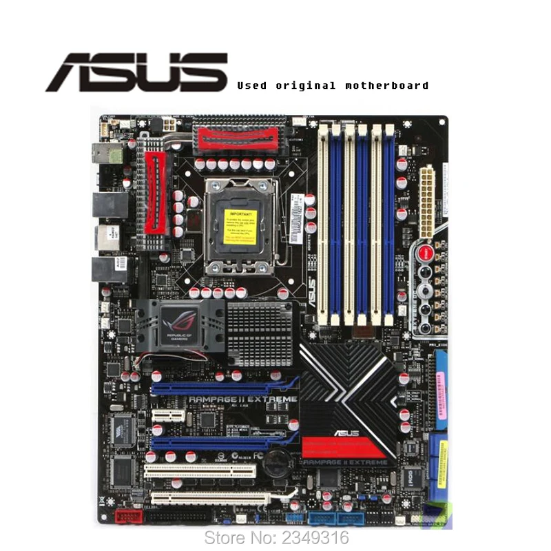 Для ASUS Rampage II Extreme б/у оригинальная материнская плата разъем LGA 1366 DDR3 X58 настольная |