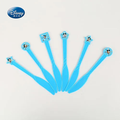knives 6pcs Микки Маус Дети Мальчики с днем рождения принадлежности детский душ декоративная бумага для вечеринок баннер на тарелке, чашке соломенные салфетки - Цвет: knives 6pcs