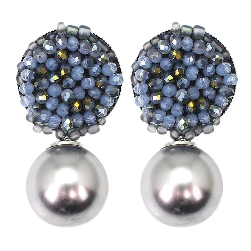 Blue Earrings MANILAI, женские серьги с подвеской из искусственного жемчуга, роскошные висячие серьги с хрустальными бусинами, свадебные подарки для девушек, ювелирные изделия - Окраска металла: Blue Earrings