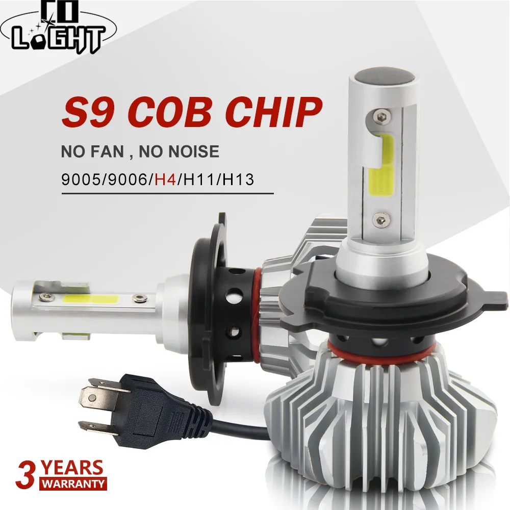 CO светильник H7 светодиодные лампы для передних фар H4 Led 60W COB дальний/ближний свет