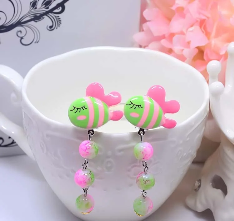 Принцесса Эльза клип серьги милый мультфильм уха клип Клубника Лук Рождественская елка форма уха клип для девочек