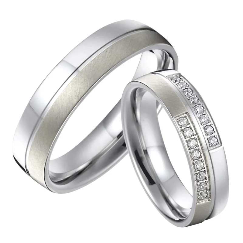 

Mens Bridal Wedding Band fashion jewelry finger rings Silver Color Alliances Anniversary Love Couple Rings For Women