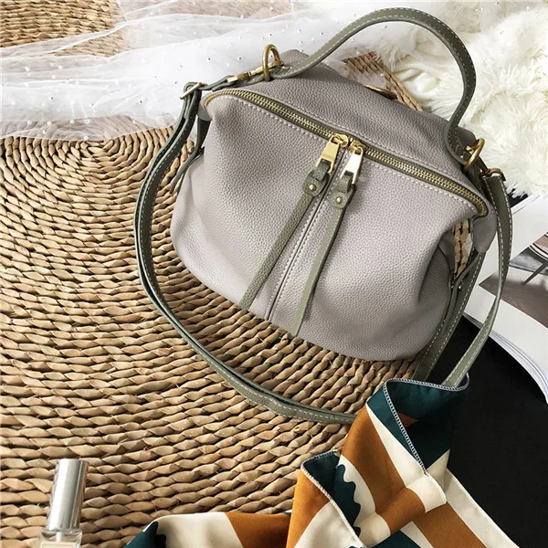 LIGHT GRAY Vento Marea качественная кожаная женская сумка простая сумка через плечо с верхней ручкой для дам дизайнерская Брендовая женская Повседневная сумка через плечо - Цвет: LIGHT GRAY