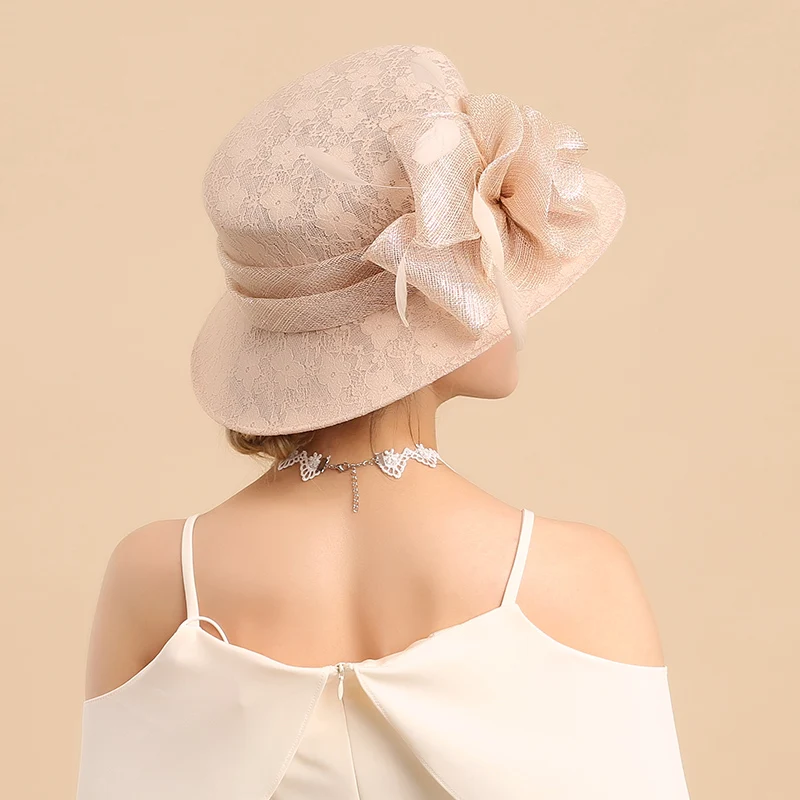 Шляпа Fedoras для женщин Королевский Аскот Элегантная модная шляпа солнцезащитный