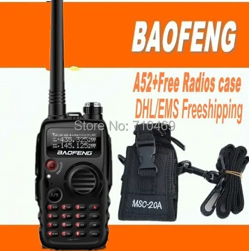 Dhlбесплатная доставка + Baofeng A52 A 52 двухстороннее радио двухдиапазонный FM
