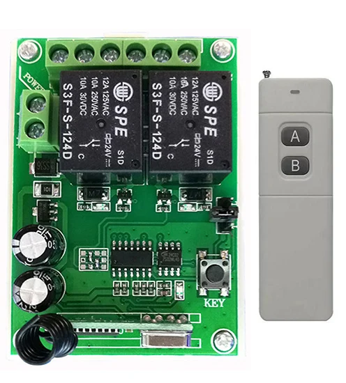 Дистанционный выключатель с дальним радиусом действия 3000 м DC24V 2CH 10A реле