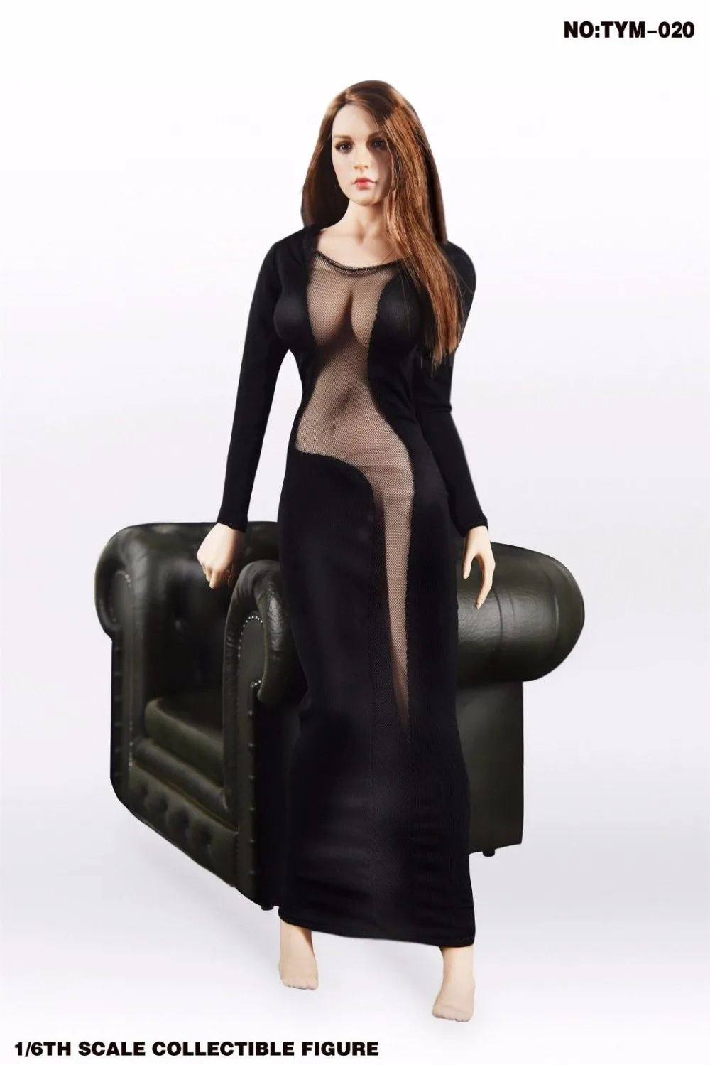 

TYM-20 1/6 Scale Sexy Girl Female Clothes Accessory Black Dress Clothes Long Shirt for 12" Big Breast Woman Figure Body