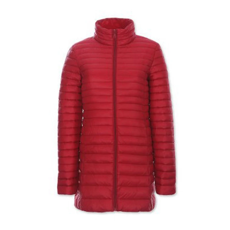 Женское пальто 90% белый утиный пух длинная куртка ультра легкие тонкие