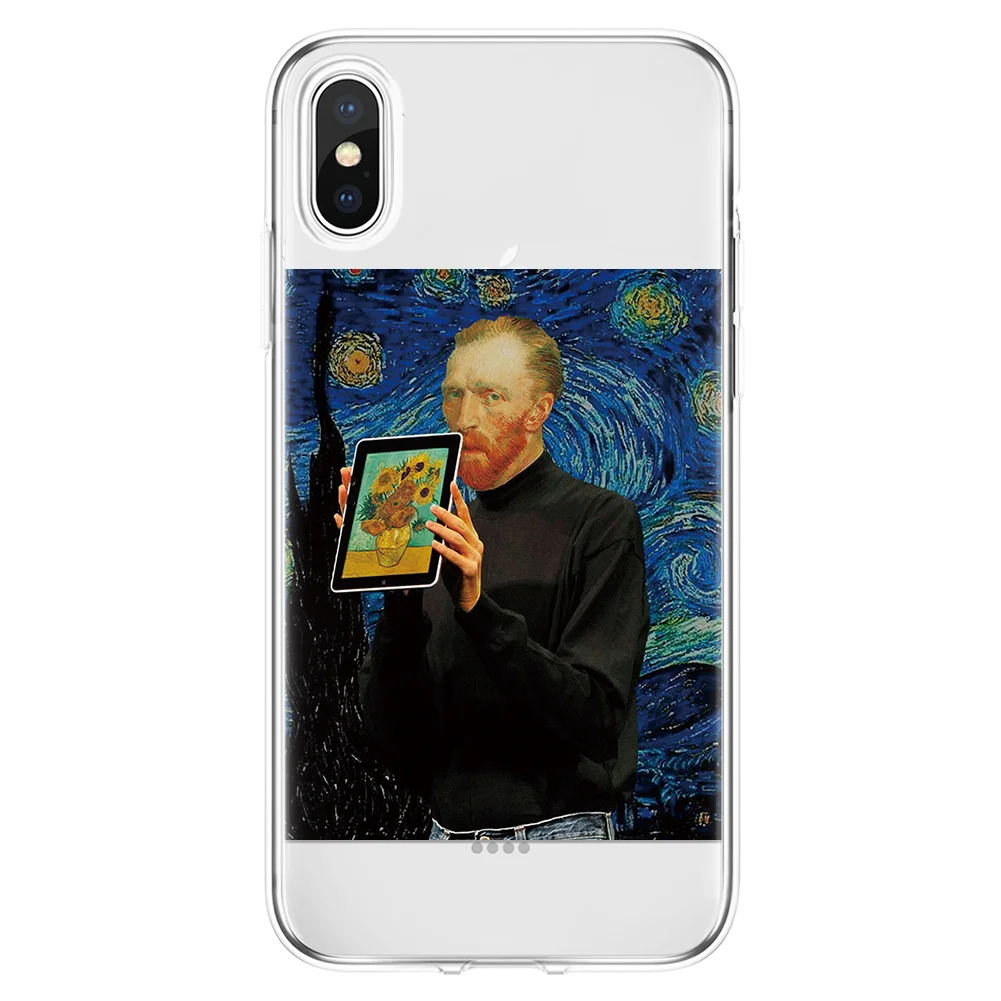 fgjuhua Отличный художественный эстетический чехол Мона Лиза Давид для iPhone X XR XS Max 5 5S 5C 4 4S Мягкий ТПУ для iPhone 7 8 6 6S Plus 11 Pro MAX чехлы - Цвет: fgjuhua