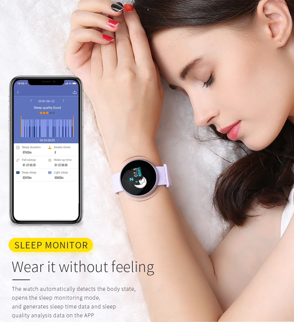 Браслет женские HeartRate Smartband Водонепроницаемый Удаленная камера Спорт фитнес-браслет сообщение re mi под пк-xiomi mi band3