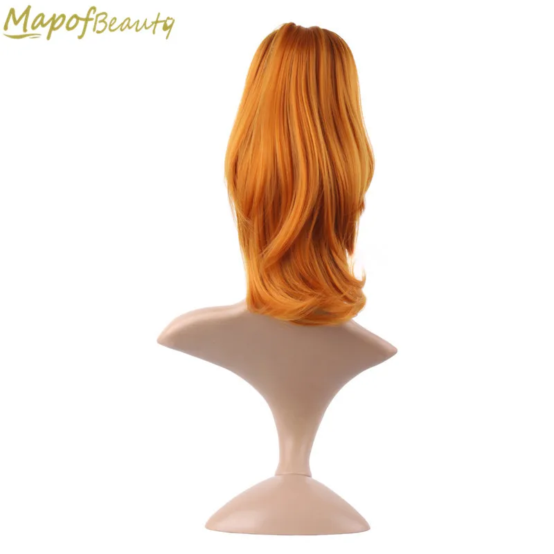 MapofBeauty оранжевые прямые Коготь Клип в один кусок конский хвост термостойкие