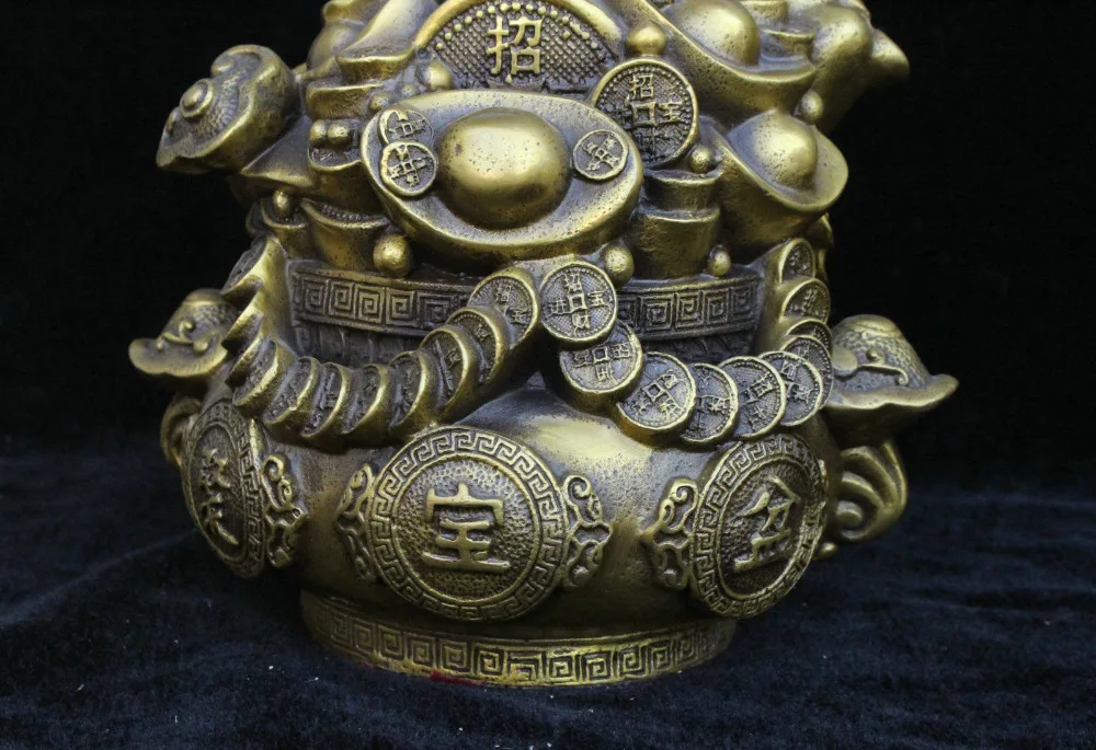 Китайский фэн шуй бронза латунь деньги Юань Бао богатство Ru yi счастливое
