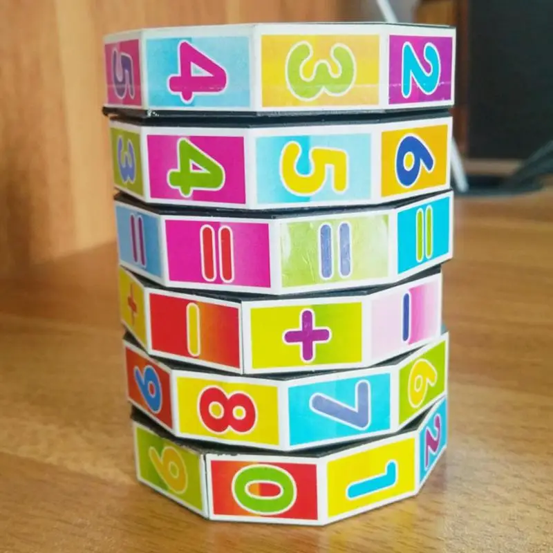 Пластик Красочные Fun Творческий подсчета блок цилиндрический номер игрушки для