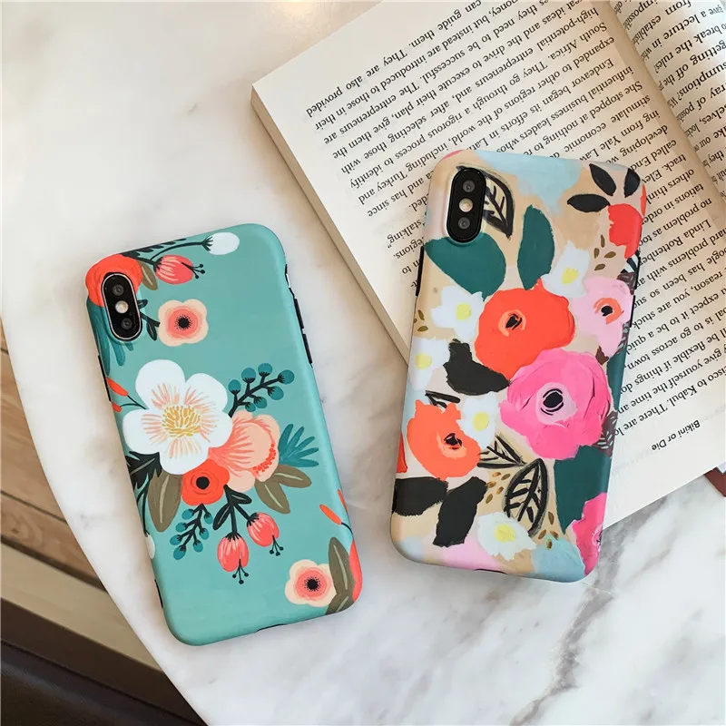 Цветной чехол с цветами для телефона iphone 6 6s 7 8 plus X чехлы XS Max XR модные красивые