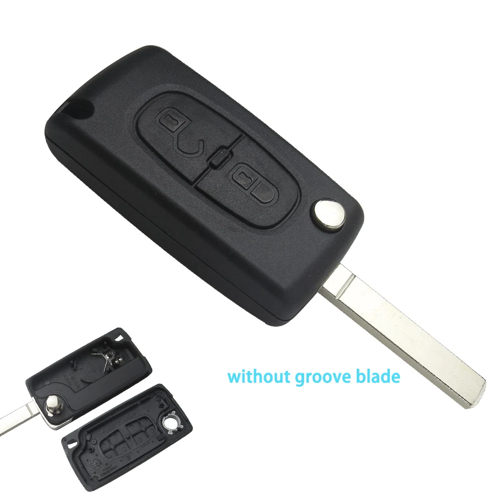 Чехол книжка для автомобильного ключа с 2 кнопками OkeyTech Peugeot 107 207 307 307S 308 407 607 Citroen C2