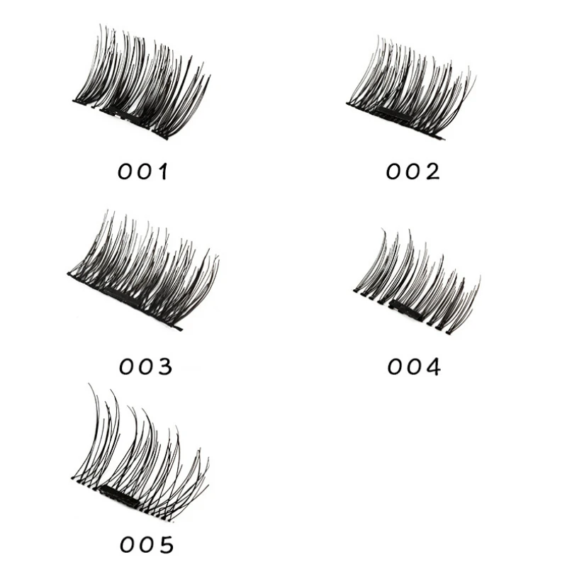 4pcs/Pair 3D Magnetic Eyelash No Glue Reusable Double Eyelashes Extension Natural Maquiagem Long Eye Lashes | Красота и здоровье