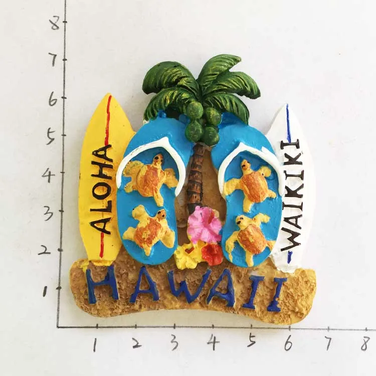 NEW Handmade Hawaii Surfboard Sandals Resin 3D Fridge Magnet Tourism Souvenirs Refrigerator Magnetic Stickers Home Decor | Дом и сад