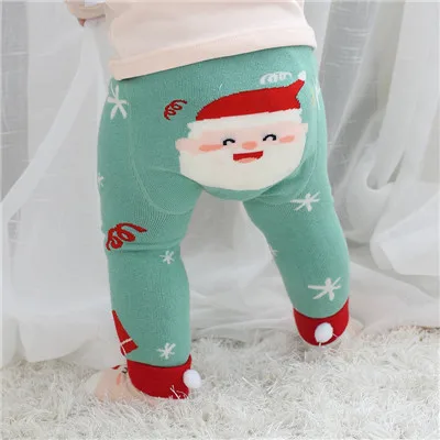 1224 Santa Claus Колготки; колготки для маленьких девочек; колготки для малышей; хлопковые чулки для малышей; теплые колготки для новорожденных; рождественские трусики; чулки для маленьких девочек - Цвет: 1224 Santa Claus
