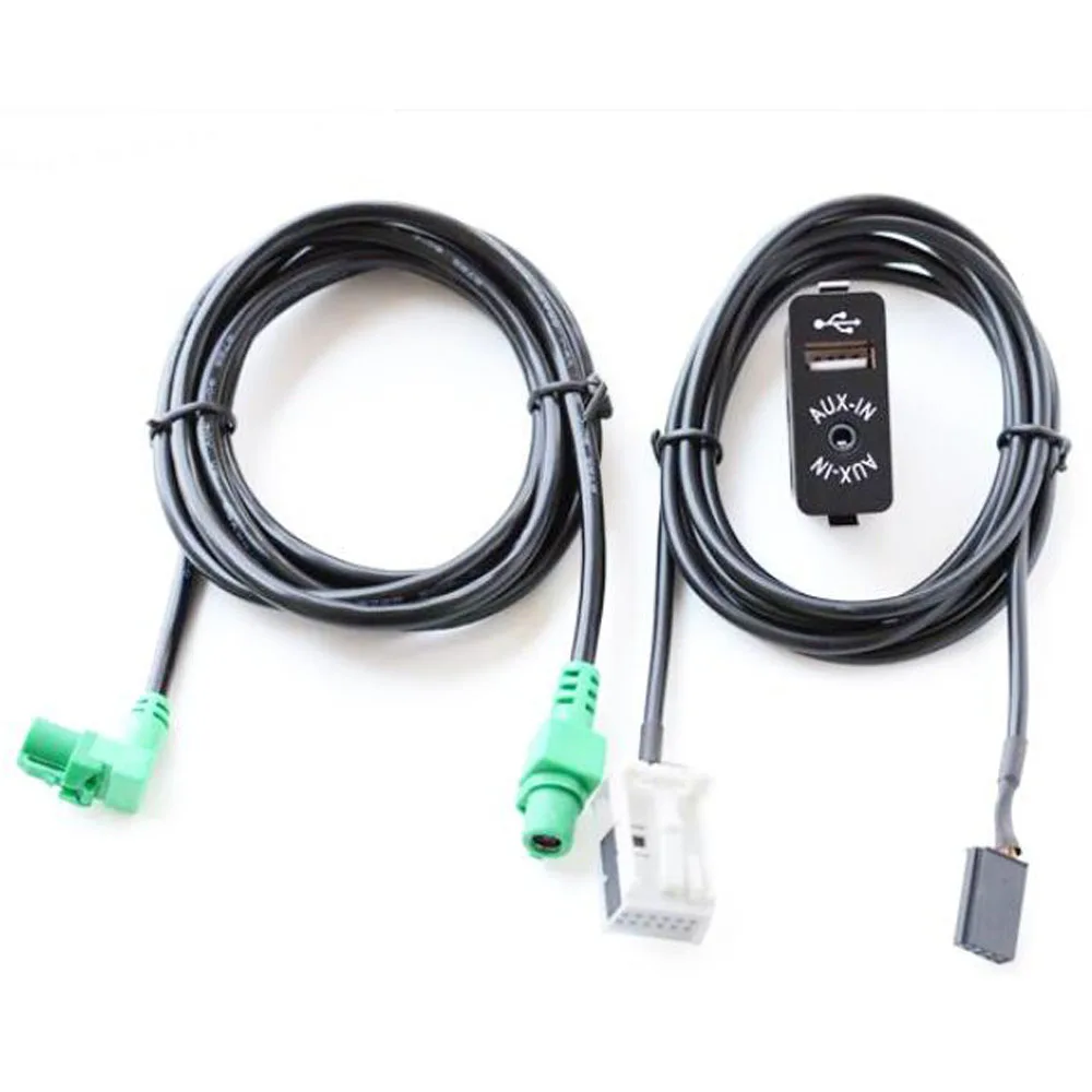 USB Aux Switch + Wire Cable Adapter For BMW E60 E61 E63 E64 E87 E90 E70 F25 F01 F02 F03 F04 F12 F13