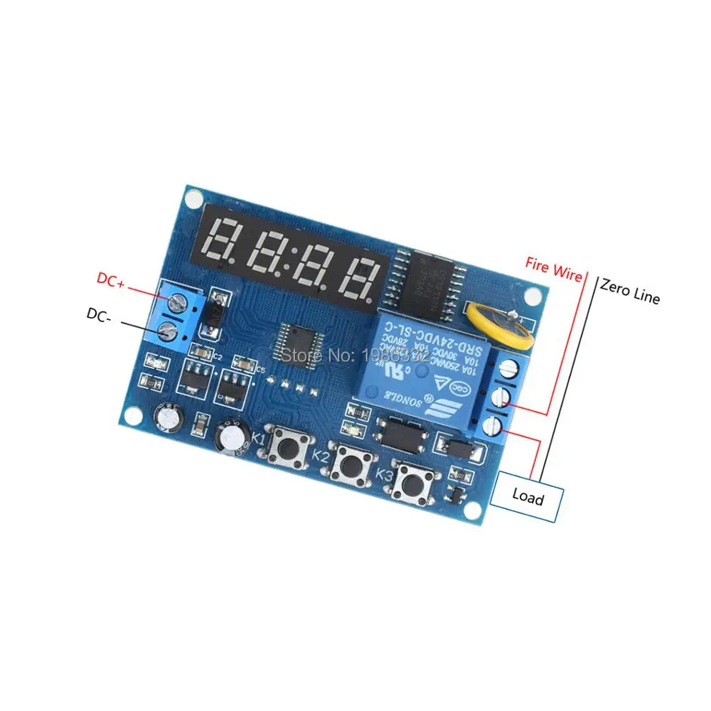 Цифровой многофункциональный таймер цикла WS16 DC 12 В с автоматическим замком