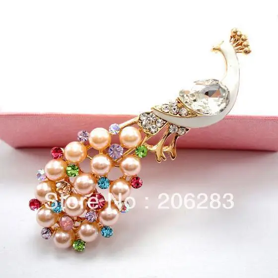 Модные хрустальные женские броши с павлином заколки для шарфа X526|brooch findings|brooch