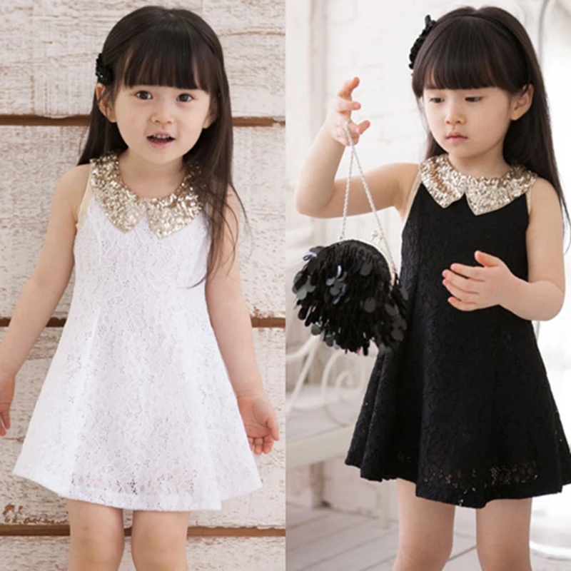 Платье принцессы для девочек 2020 Новое модное летнее кружевное платье без рукавов