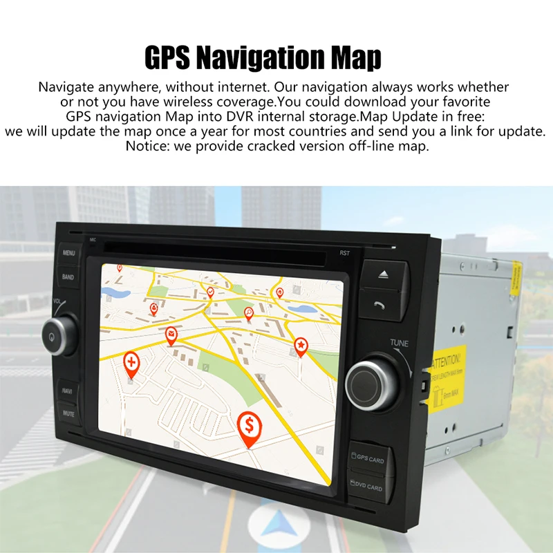 Awesafe 2 DIN android-автомобильный dvd мультимедийный плеер для Ford Focus 2005 2006 2007 с GPS