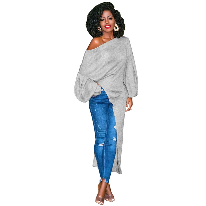 Adogirl серебряное шелковое асимметричное женское платье с пышными рукавами