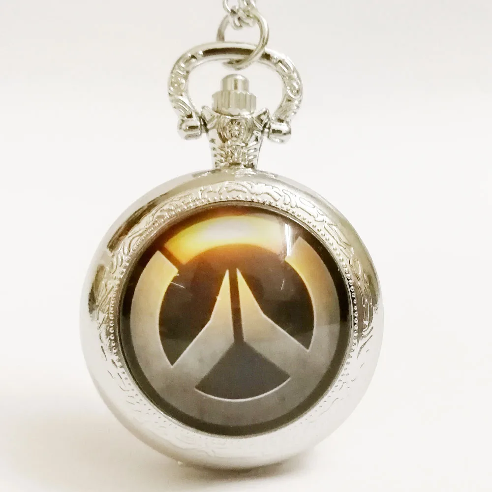 Новая мода Overwatch игра черный/серебристый/Бронзовый кварцевые карманные часы