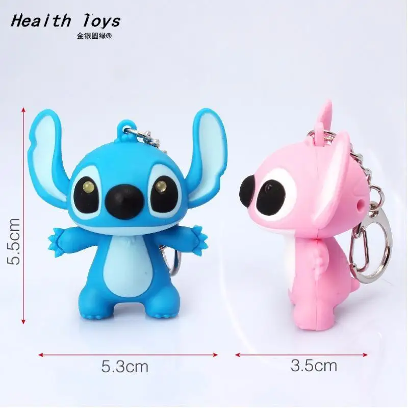 СВЕТОДИОДНЫЙ брелок Lilo stitch со звуком милые брелоки Подарочный Музыкальный