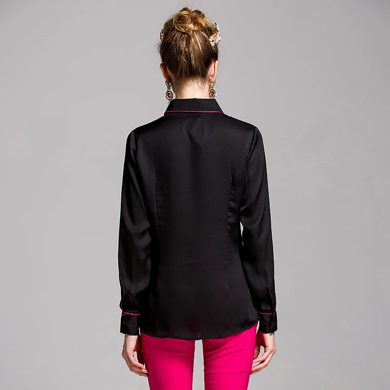 Женская винтажная блузка Megyn с длинным рукавом и принтом розы большие размеры