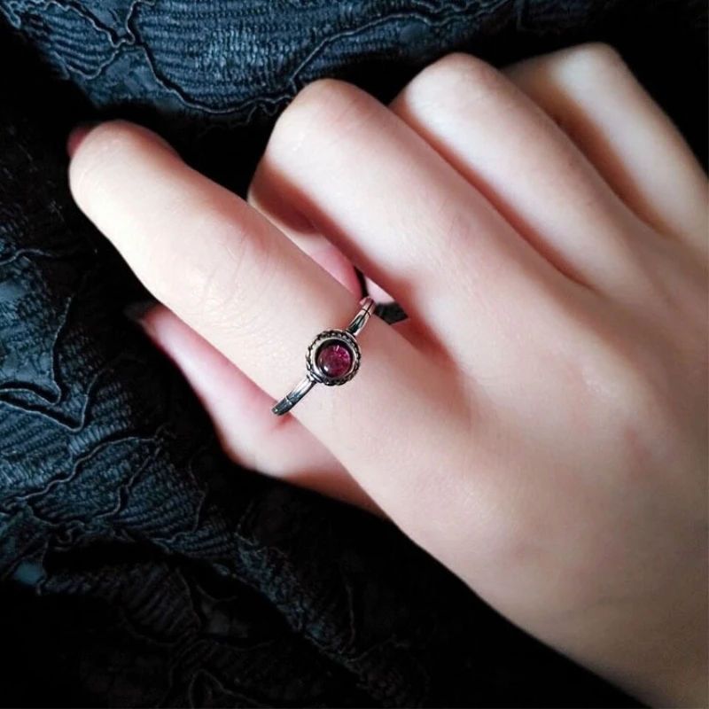 

Red Silver Color Personality Retro Fashion Sweet Female Wild Resizable Opening Rings SRI069