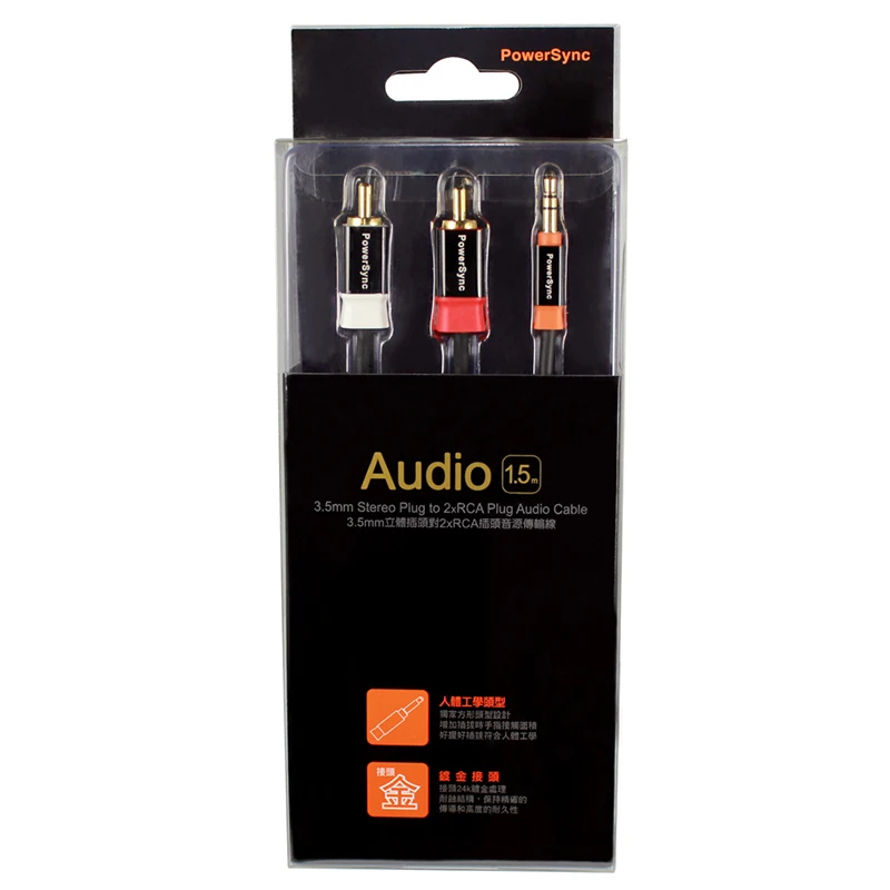 PowerSync HiFi 3.5 мм разъем RCA аудио Кабели мужчинами 2RCA 1.5 м кабель AUX для дома театр DVD