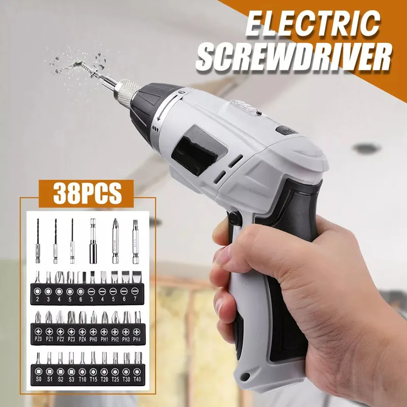 38 шт./компл. 3,6 V 1300 мА/ч, Мощность USB электрическая отвертка набор сверл точность Аккумуляторная дрель Taladro Inalámbrico отвертка инструменты