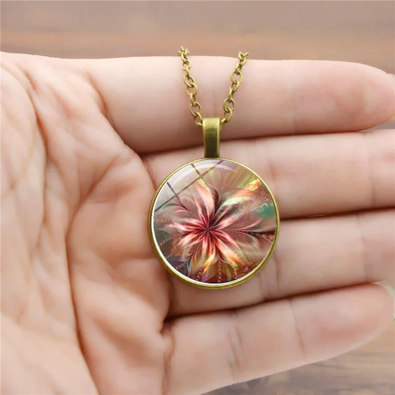 Кулон в виде мака ожерелье с маком красно белое платье цветочным рисунком