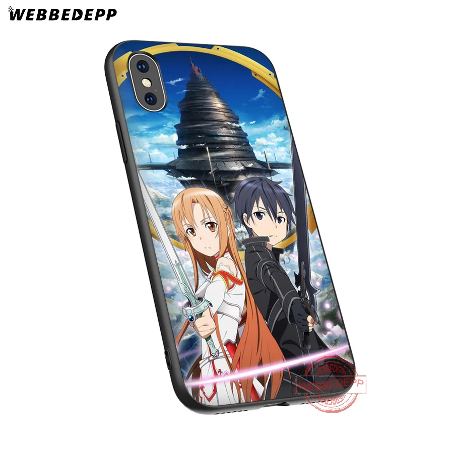 WEBBEDEPP Sword Art Online SAO Anime Soft Silicone Case for iPhone 8 7 6S 6 Plus 11 Pro XS Max XR X 5 5S SE Back Shell | Мобильные