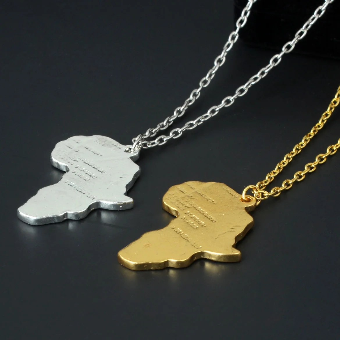 Кулон Карта Африки ожерелье африканская страна цепь ювелирные изделия золотой и
