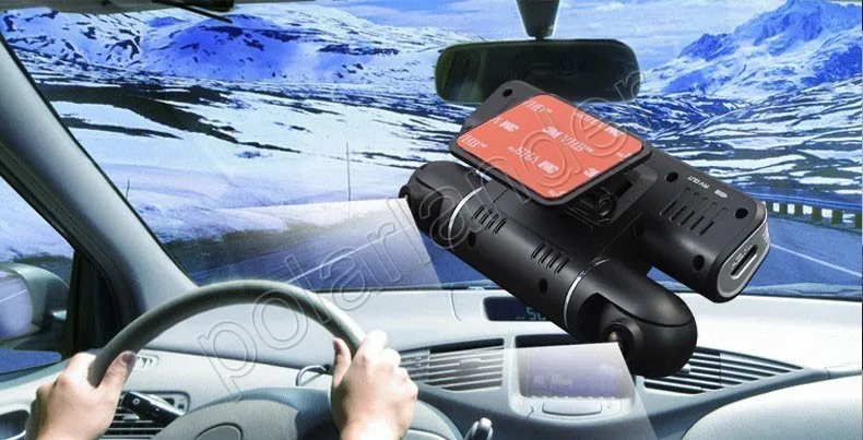 Большая Акция двойной объектив Автомобильный видеорегистратор HD 170 градусов
