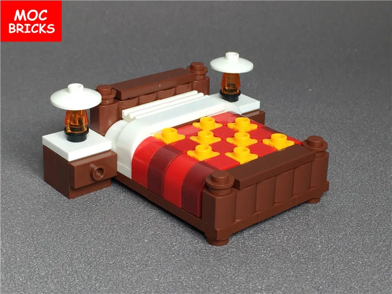 Фото 5 шт./лот MOC кирпичи сделай сам красочная декоративная мебель двойная кровать 5 шт./лот MOC кирпичи сделай сам красочная декоративная мебель двойная кровать