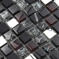 black stone mixed glass mixed diamond mosaic tiles for bathroom shower tiles living room home improvement kitchen backsplash