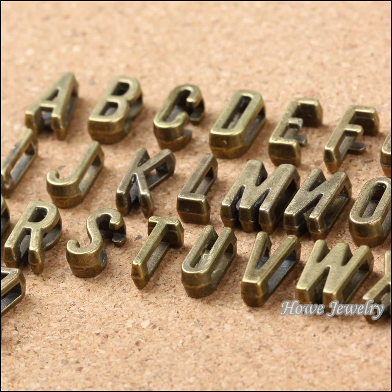 Оптовая продажа 130 шт винтажные амулеты смешивания букв античная бронза подходит