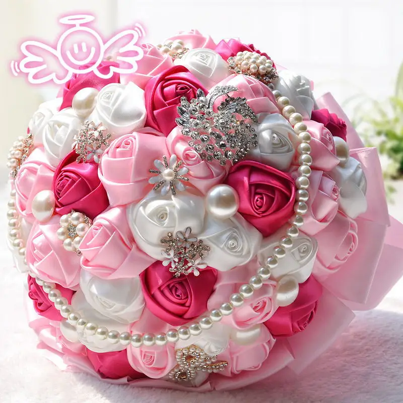 Bouquet Different color different styles of handmade flower decoration bride wedding holding flowers with diamond pearls | Свадьбы и