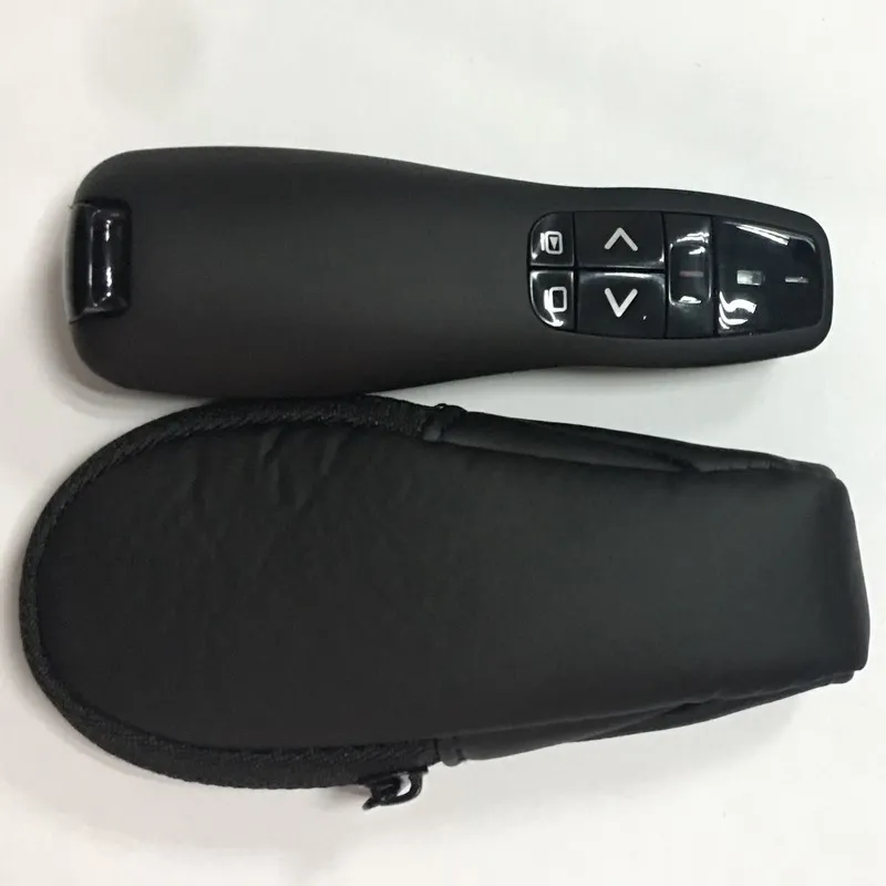 Беспроводной пульт дистанционного управления 2,4G USB Презентер указка работа для системы Powerpoint windows, замена R400 лазерная указка - Цвет: with PU bag