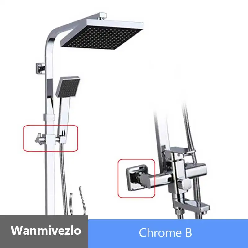 Chrome shower Faucets Bathtub faucet Bathroom Shower Faucet Bath Mixer Handshower Wall Mounted Rainfall 8‘’Shower Sets Mixer Tap - Цвет: Chrome B